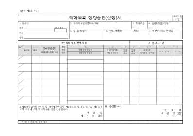 적하목록 정정승인(신청)서